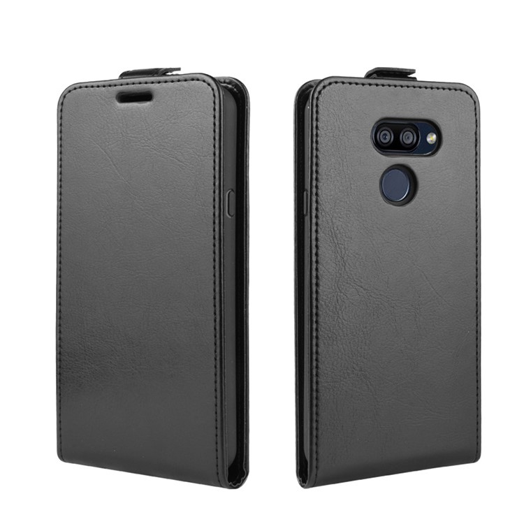 Crazy Horse Vertical Leather Phone Case with Card Slot for LG K40S - Black-4