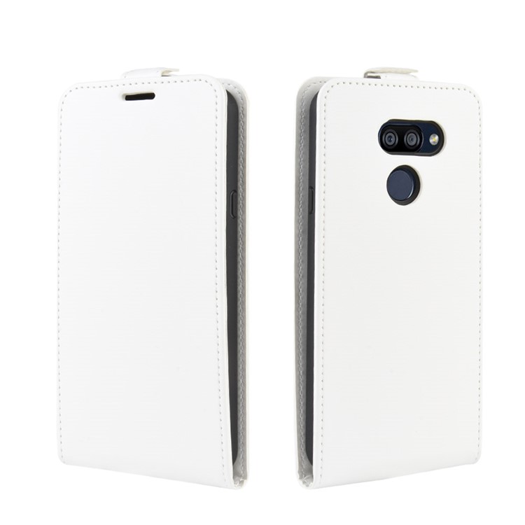 Caso Vertical, Cavalo Louco Telefone De Couro Com Slot Para Cartão De LG K40S - Branco-4