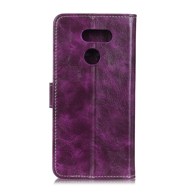 Crazy Horse Leather Wallet Stand Case for LG K40S - Purple-8