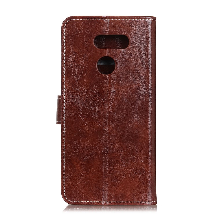 Crazy Horse Leather Wallet Stand Case for LG K40S - Brown-8