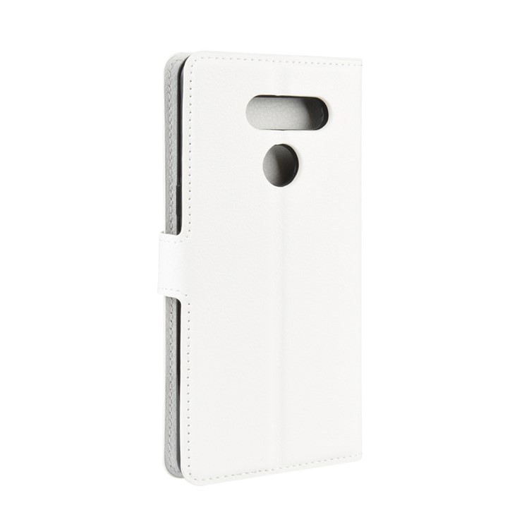 Litchi Grain Wallet Leather Mobile Simple Cover for LG K50S - White-6