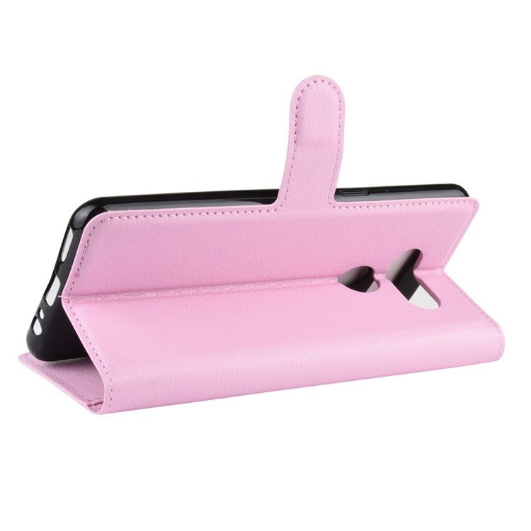Litchi Grain Wallet Leather Mobile Simple Cover for LG K50S - Pink-5