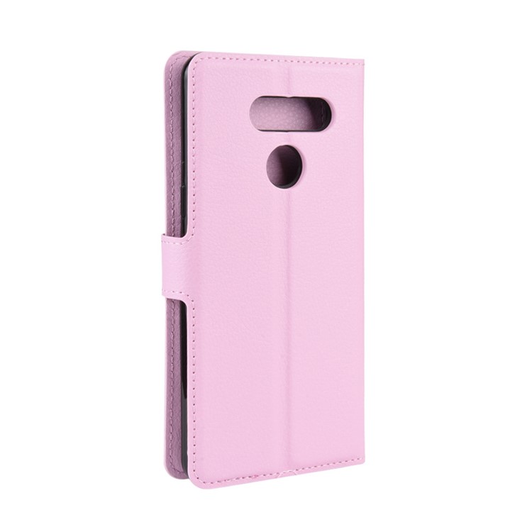 Litchi Grain Wallet Leather Mobile Simple Cover for LG K50S - Pink-6