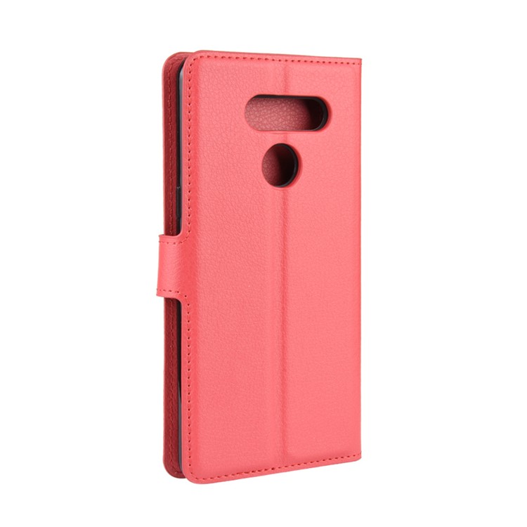 Litchi Grain Wallet Leather Mobile Simple Cover for LG K50S - Red-6