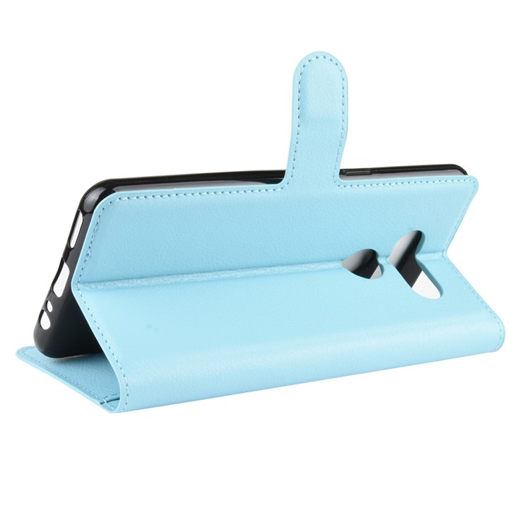 Litchi Grain Wallet Leather Mobile Simple Cover for LG K50S - Blue-5