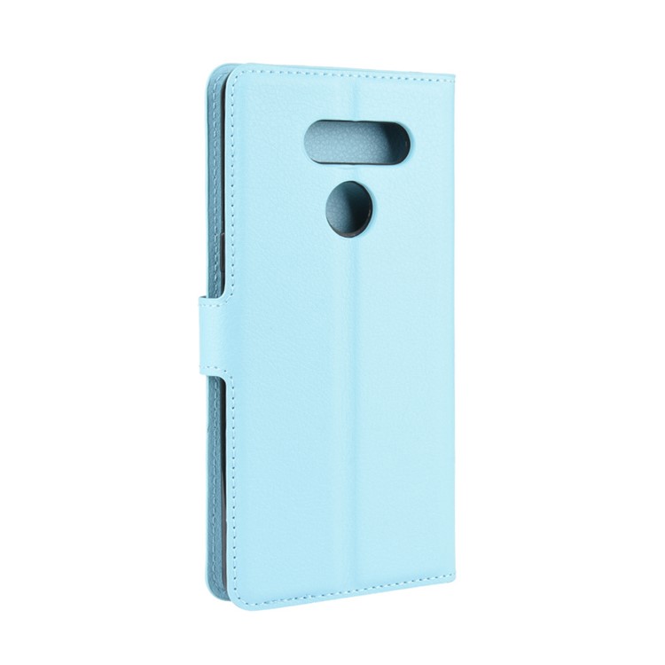 Litchi Grain Wallet Leather Mobile Simple Cover for LG K50S - Blue-6