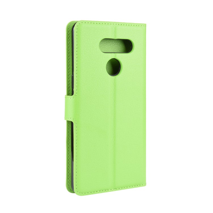 Litchi Grain Wallet Leather Mobile Simple Cover for LG K50S - Green-6