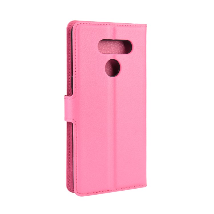 Litchi Grain Wallet Leather Mobile Simple Cover for LG K50S - Rose-6