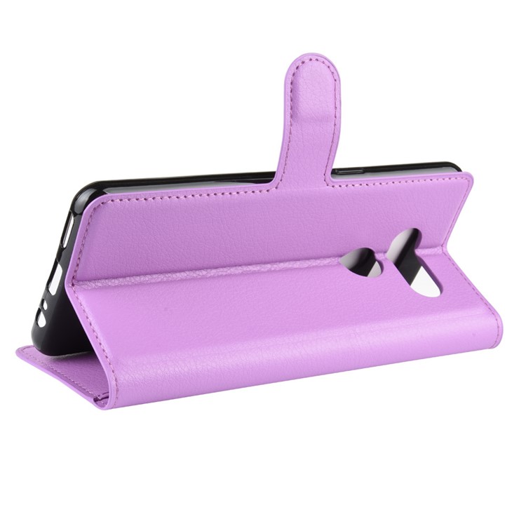 Litchi Grain Wallet Leather Mobile Simple Cover for LG K50S - Purple-6