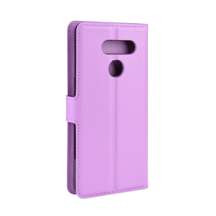 Litchi Grain Wallet Leather Mobile Simple Cover for LG K50S - Purple-7