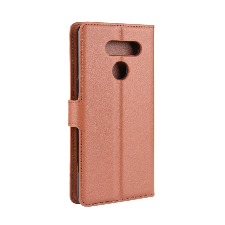 Litchi Grain Wallet Leather Mobile Simple Cover for LG K50S - Brown-6
