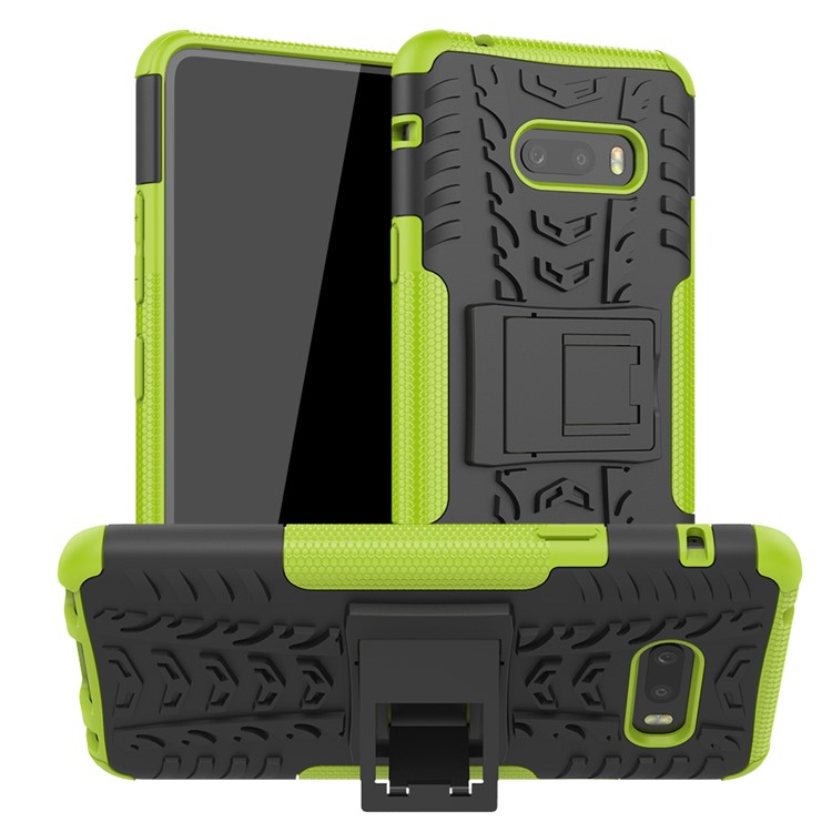 For LG V50S ThinQ 5G Dazzle Pattern PC + TPU Cover with Kickstand - Green-1