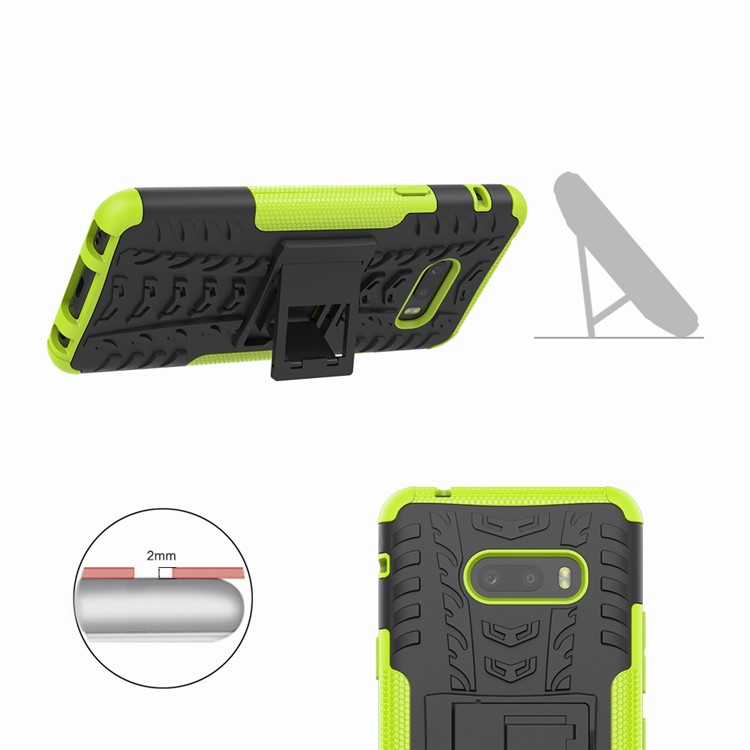 For LG V50S ThinQ 5G Dazzle Pattern PC + TPU Cover with Kickstand - Green-10