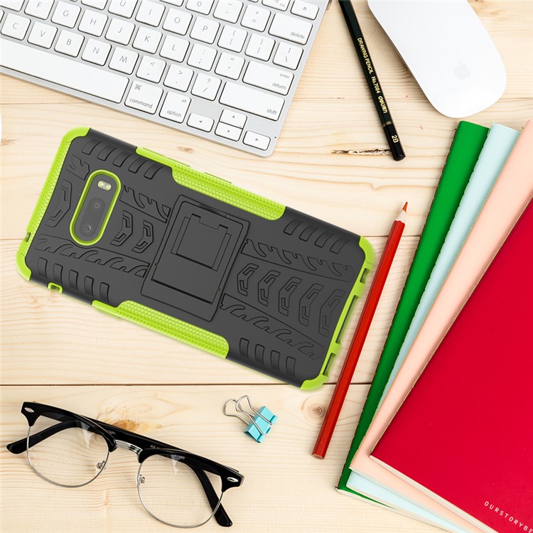 For LG V50S ThinQ 5G Dazzle Pattern PC + TPU Cover with Kickstand - Green-11