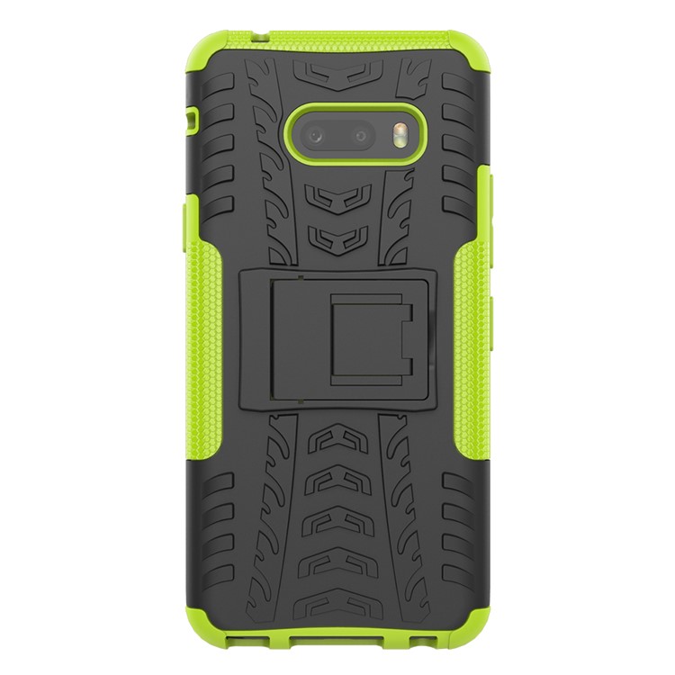 For LG V50S ThinQ 5G Dazzle Pattern PC + TPU Cover with Kickstand - Green-4