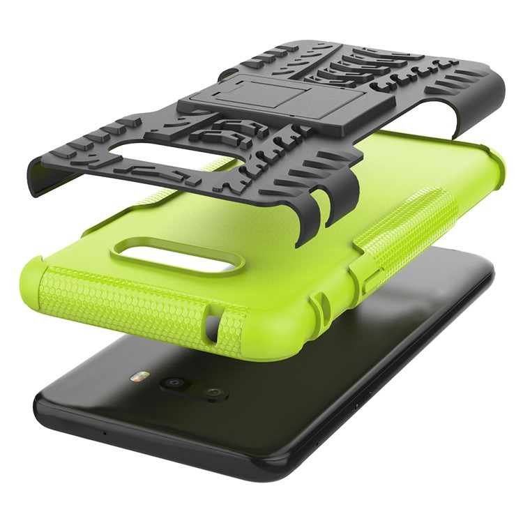 For LG V50S ThinQ 5G Dazzle Pattern PC + TPU Cover with Kickstand - Green-7