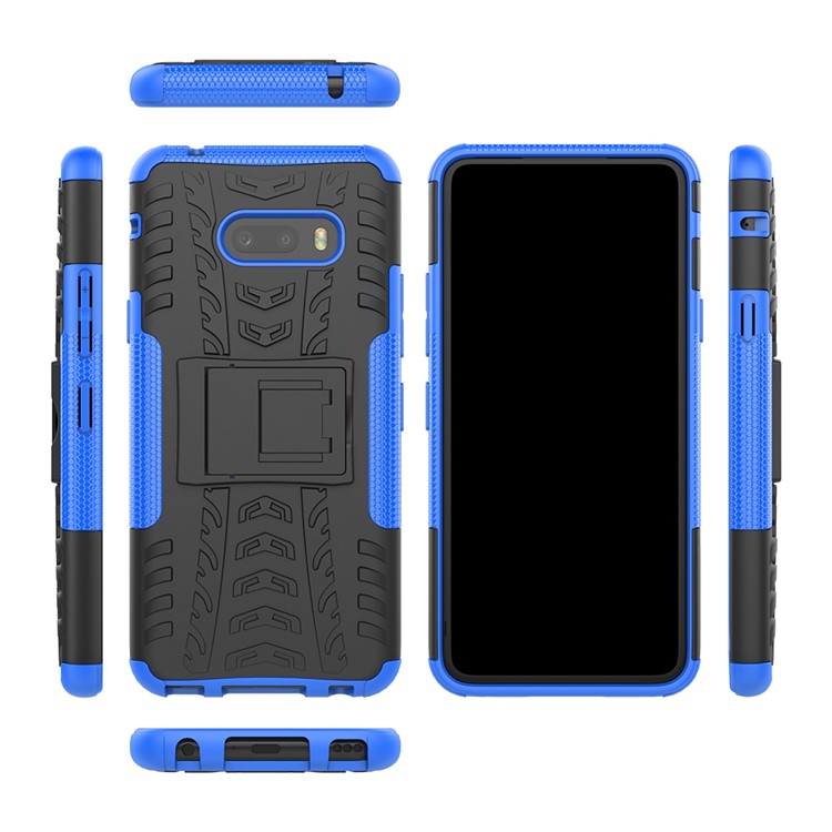 For LG V50S ThinQ 5G Dazzle Pattern PC + TPU Cover with Kickstand - Blue-3