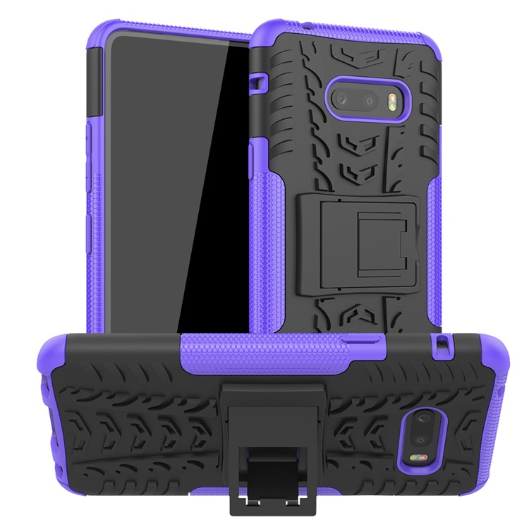 For LG V50S ThinQ 5G Dazzle Pattern PC + TPU Cover with Kickstand - Purple-1