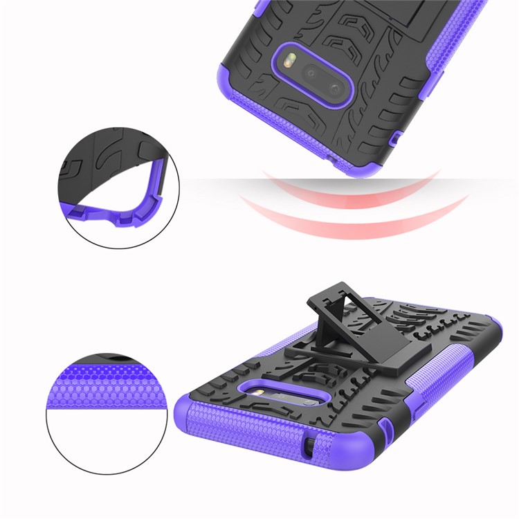 For LG V50S ThinQ 5G Dazzle Pattern PC + TPU Cover with Kickstand - Purple-10
