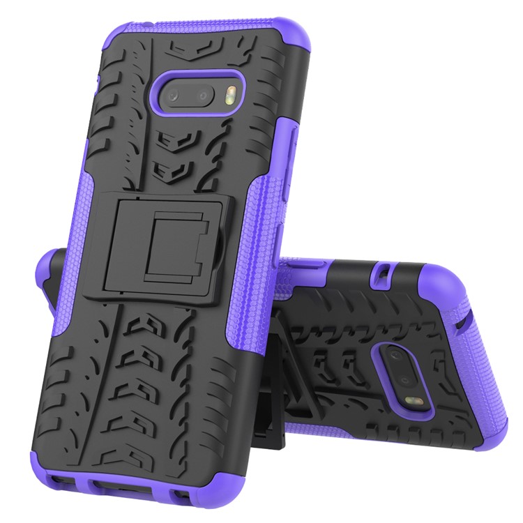 For LG V50S ThinQ 5G Dazzle Pattern PC + TPU Cover with Kickstand - Purple-2