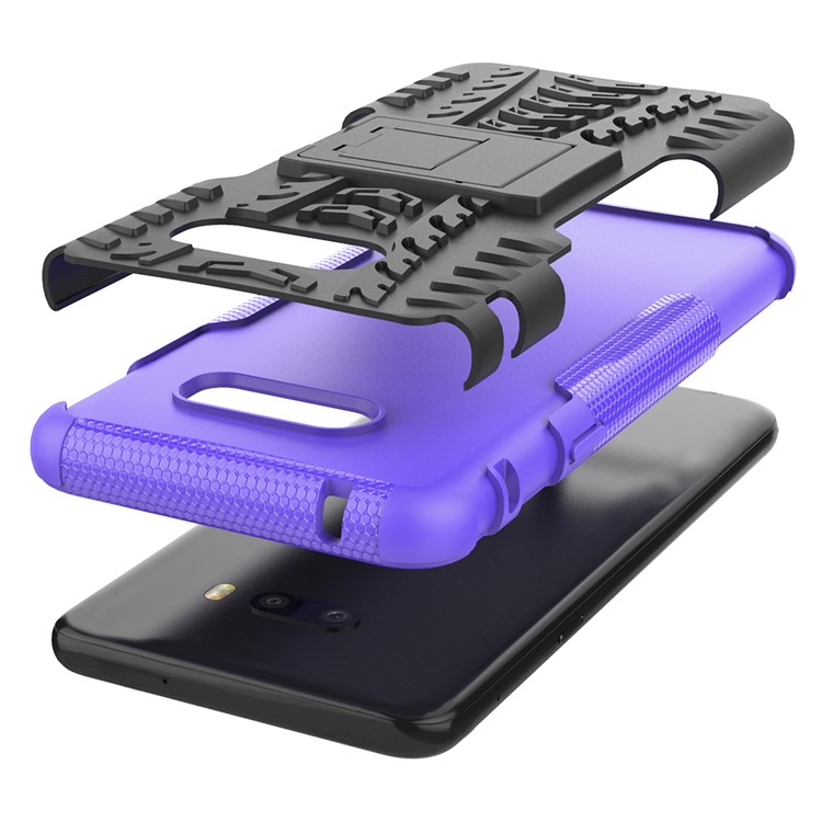 For LG V50S ThinQ 5G Dazzle Pattern PC + TPU Cover with Kickstand - Purple-7