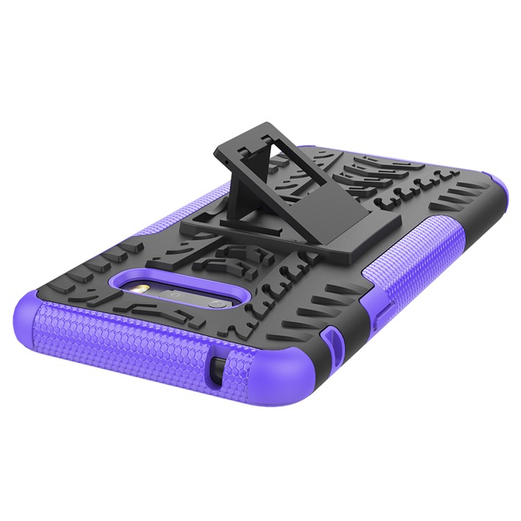 For LG V50S ThinQ 5G Dazzle Pattern PC + TPU Cover with Kickstand - Purple-8