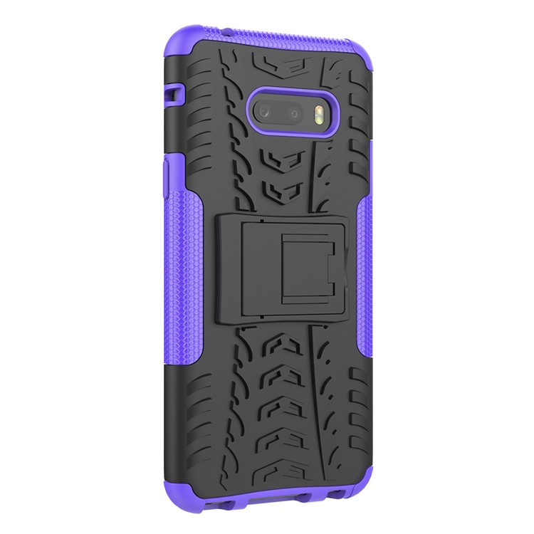 For LG V50S ThinQ 5G Dazzle Pattern PC + TPU Cover with Kickstand - Purple-9