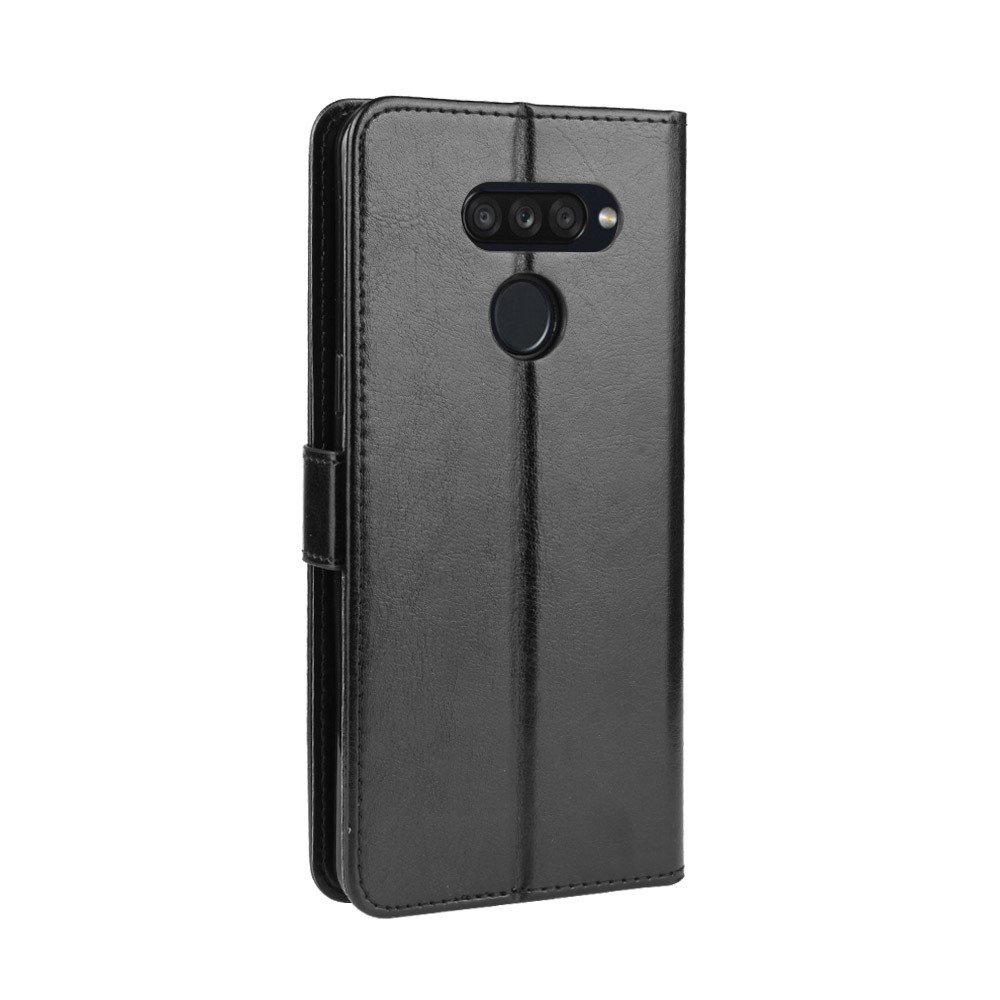 Crazy Horse Wallet en Cuir Case de Support Pour LG K50S - le Noir-6