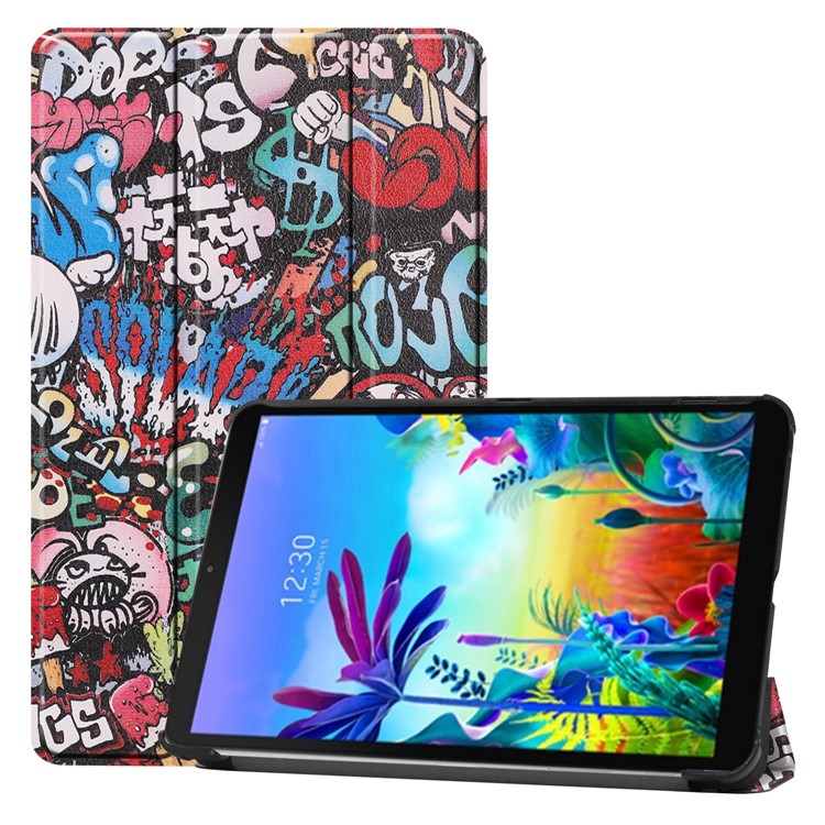 Pattern Printing Tri-fold Stand Leather Tablet Case for LG G Pad 5 10.1 - Cartoon-1