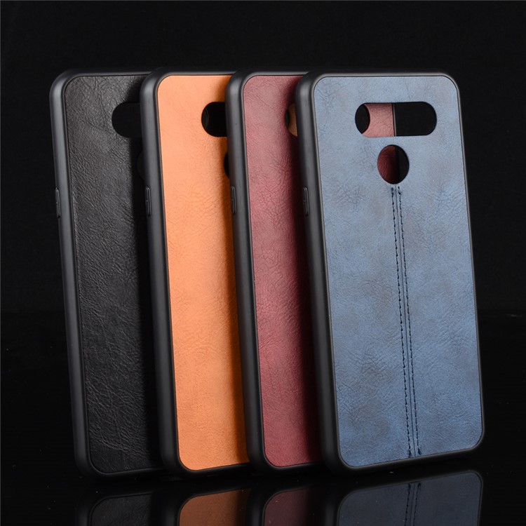 Leather Coated PC + TPU Hybrid Cover Case for LG K50 / LG Q60 - Black-8