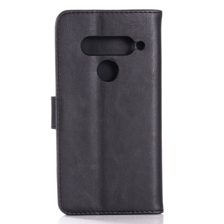 Crazy Horse Vintage Leather Wallet Protective Case for LG G8s ThinQ - Black-2