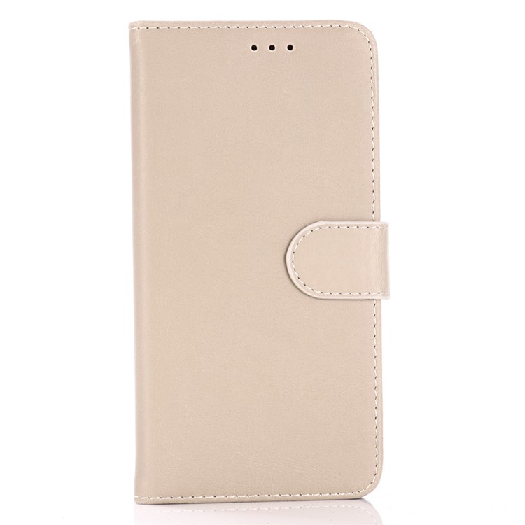 Crazy Horse Vintage Leather Wallet Protective Case for LG G8s ThinQ - Grey-1