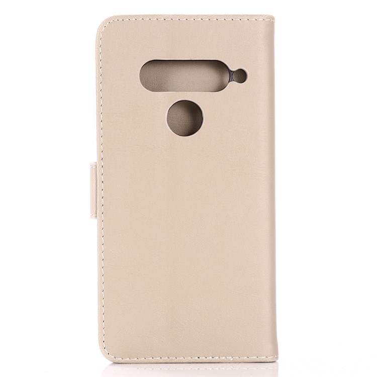 Crazy Horse Vintage Leather Wallet Protective Case for LG G8s ThinQ - Grey-2