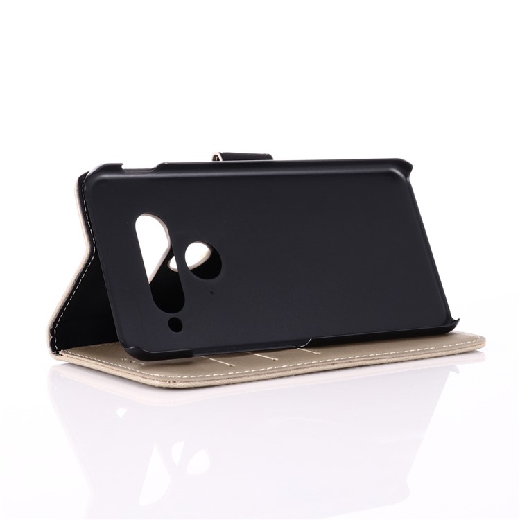 Crazy Horse Vintage Leather Wallet Protective Case for LG G8s ThinQ - Grey-5