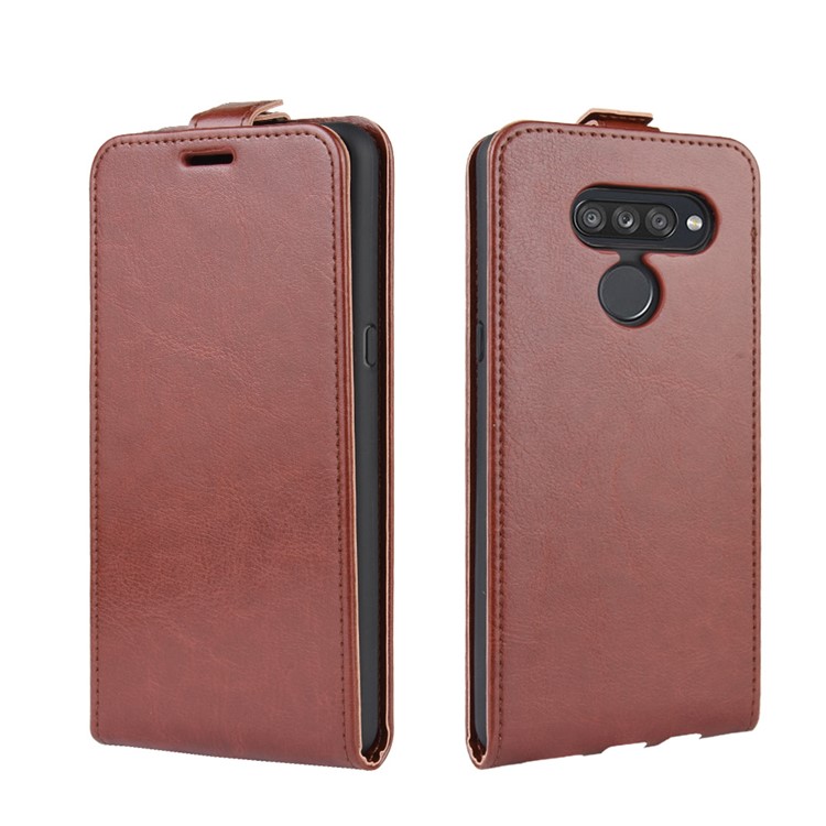 Crazy Horse Surface Vertical Flip Leather Shell for LG K50S - Brown-2
