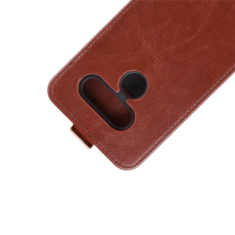 Crazy Horse Surface Vertical Flip Leather Shell for LG K50S - Brown-3
