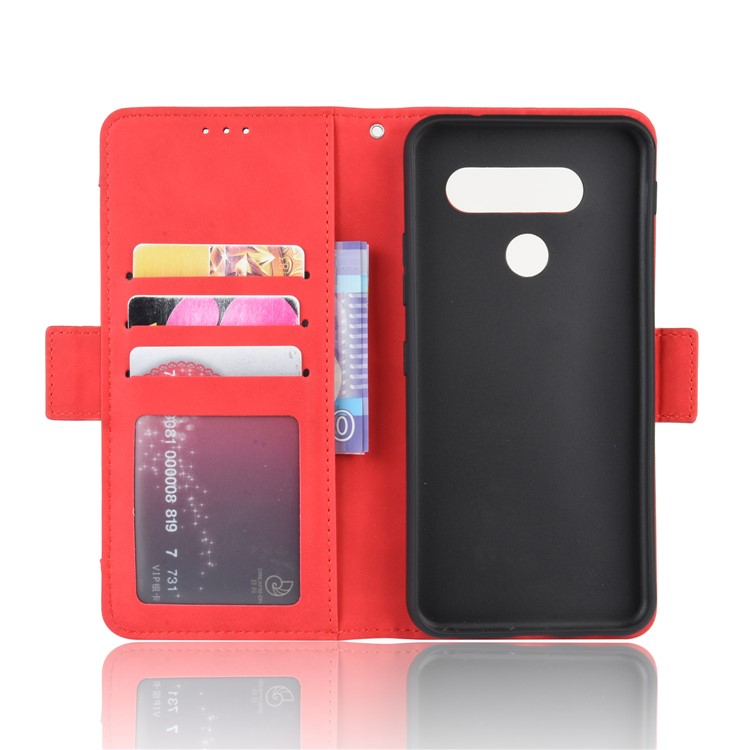 Wallet Stand Flip Leather Phone Shell for LG Q70 - Red-3
