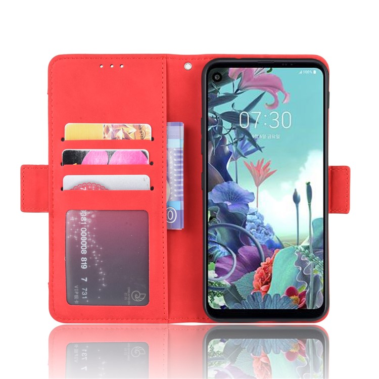 Wallet Stand Flip Leather Phone Shell for LG Q70 - Red-4