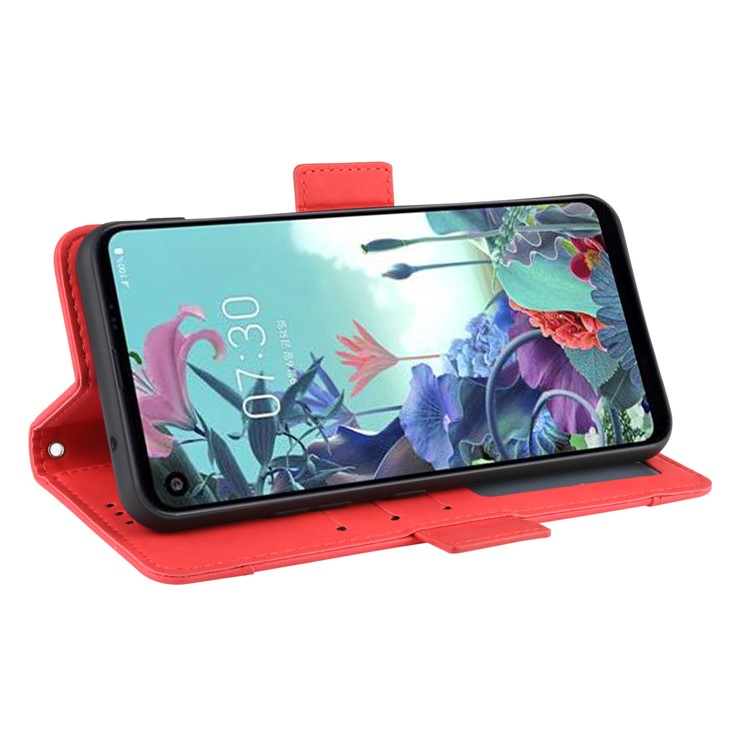 Wallet Stand Flip Leather Phone Shell for LG Q70 - Red-5