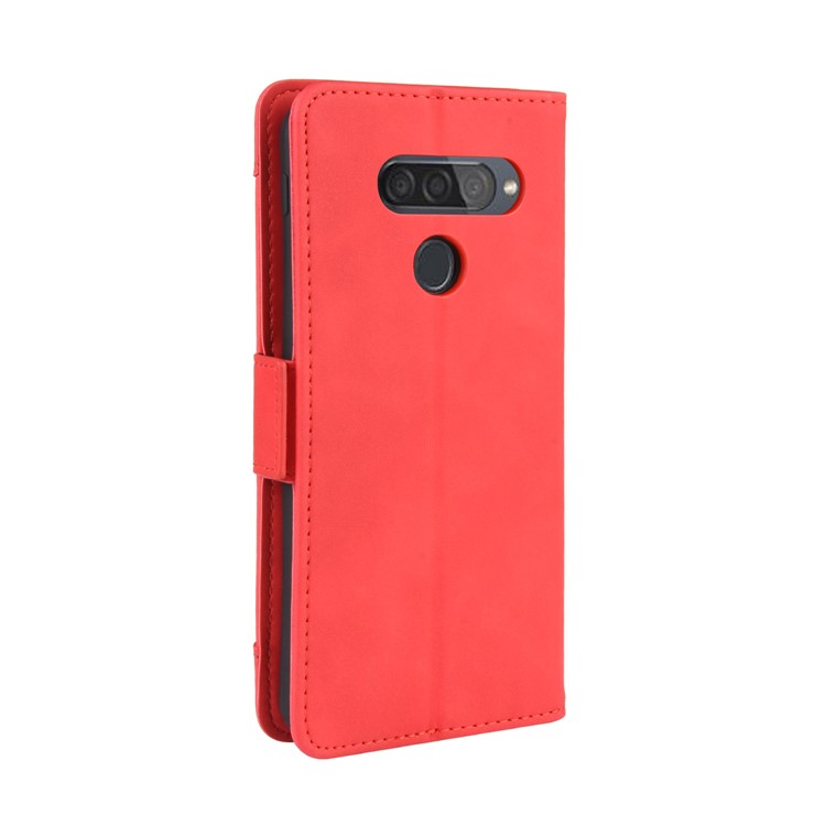 Wallet Stand Flip Leather Phone Shell for LG Q70 - Red-6