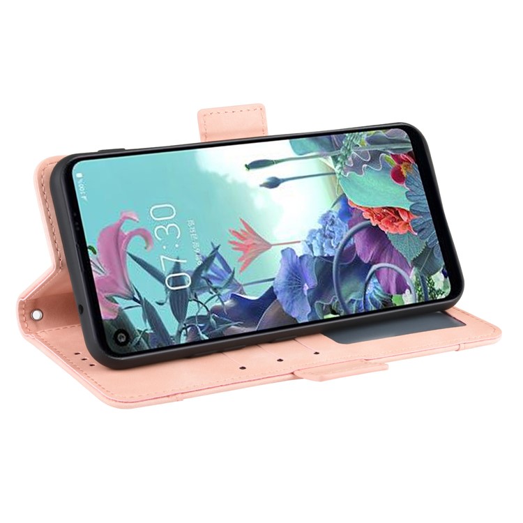 Wallet Stand Flip Leather Phone Shell for LG Q70 - Pink-5