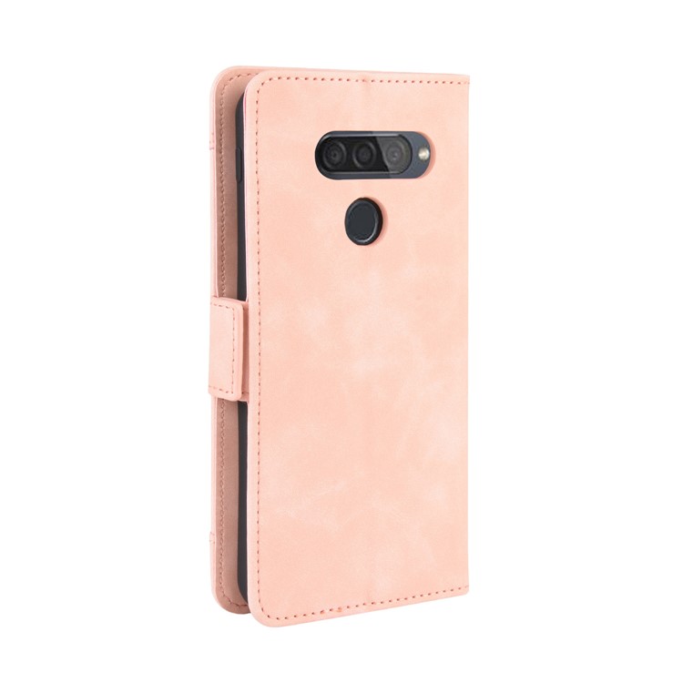 Wallet Stand Flip Leather Phone Shell for LG Q70 - Pink-6