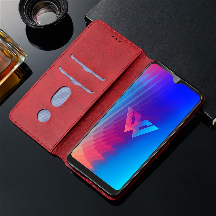 Классический Кожаный Бумажник Стенд Крышка Телефона Для LG W30 - Красный-16