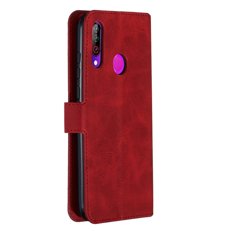 Классический Кожаный Бумажник Стенд Крышка Телефона Для LG W30 - Красный-6