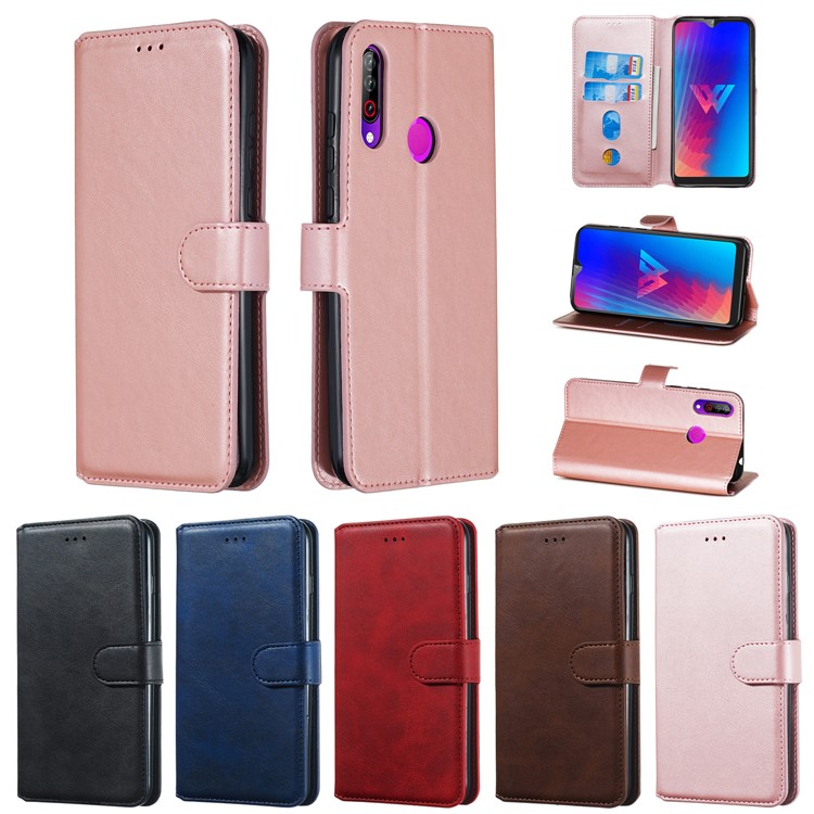 Классический Кожаный Бумажник Стенд Крышка Телефона Для LG W30 - Розовое Золото-19