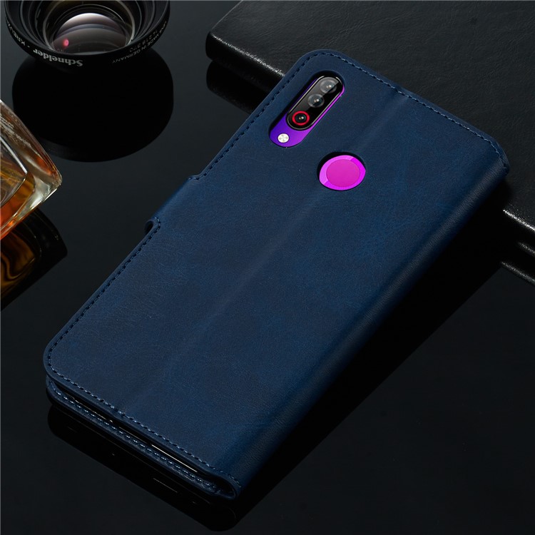 Классический Кожаный Бумажник Стенд Крышка Телефона Для LG W30 - Синий-15