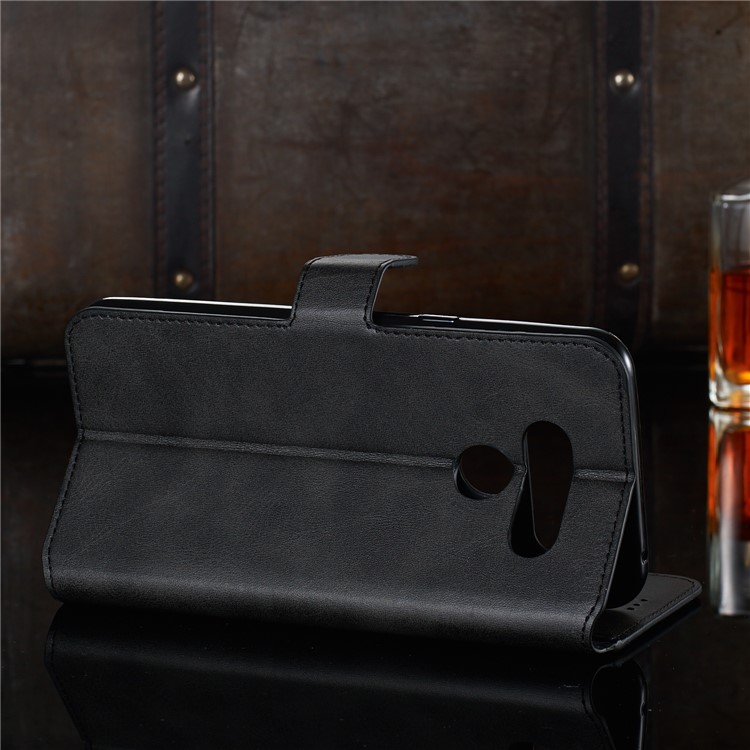 Classic Style Wallet Leather Stand Cell Phone Cover for LG K50/Q60 - Black-13