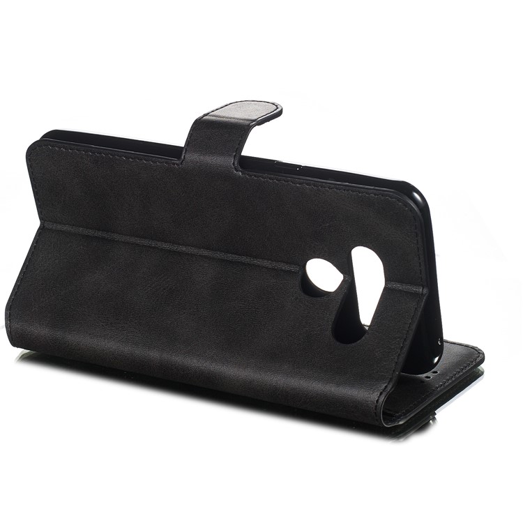 Classic Style Wallet Leather Stand Cell Phone Cover for LG K50/Q60 - Black-8