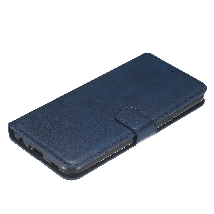 Classic Style Wallet Leather Stand Cell Phone Cover for LG K50/Q60 - Blue-6