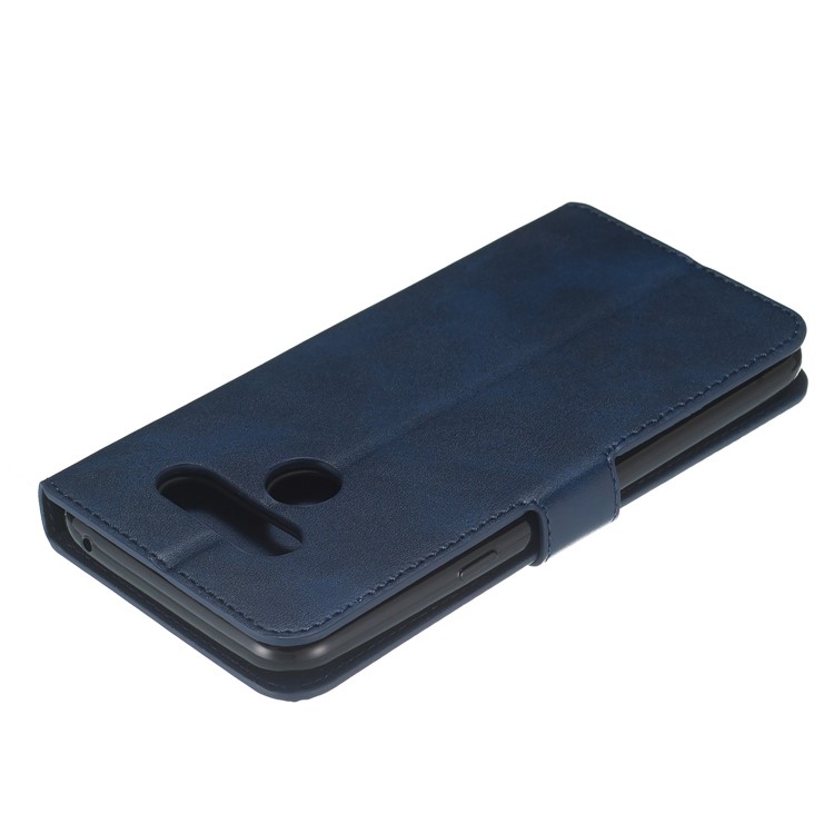 Classic Style Wallet Leather Stand Cell Phone Cover for LG K50/Q60 - Blue-7